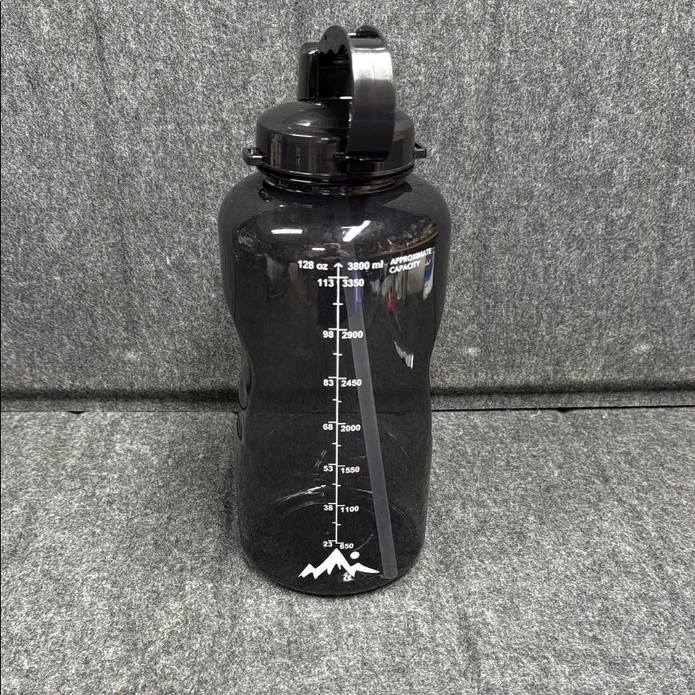 Black Motivational Water Bottle 128 oz - Picture 3 of 7